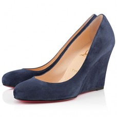 Pantofi cu platformă Christian Louboutin Ron Ron Zeppa 80mm, albaștri