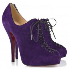 Botine Christian Louboutin Trous 120mm Parme