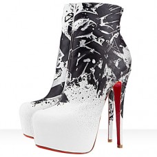 Ghete Christian Louboutin Daf Booty 160mm, albe Ghete Christian Louboutin Daf Booty 160mm, albe