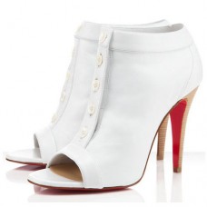 Ghete Christian Louboutin Maotic 120mm, albe Ghete Christian Louboutin Maotic 120mm, albe