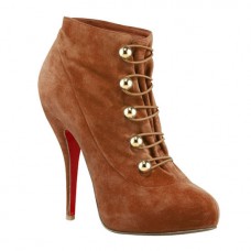 Ghete Christian Louboutin Fifre Corset 120mm maro
