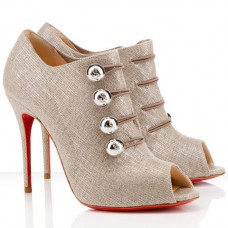 Ghete Christian Louboutin Loubout 100mm gri taupe