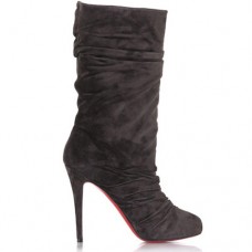Cizme Christian Louboutin Velours Scrunch 100mm ciocolatiu