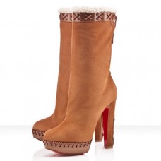 Cizme Christian Louboutin Step N Roll 140mm, culoare camel