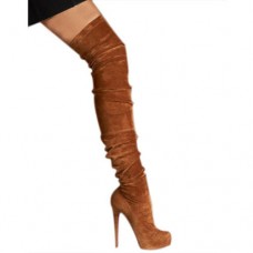 Cizme Christian Louboutin Gazolina 140mm, culoare ciocolată