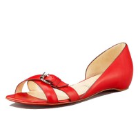 Sandale Christian Louboutin Atalanta plate roșii Sandale Christian Louboutin Atalanta plate roșii