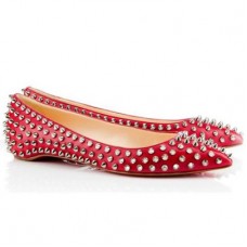 Balerini Christian Louboutin Pigalle Spiked cu crampoane roșii