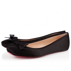 Balerini Christian Louboutin Boudoir din satin, negri