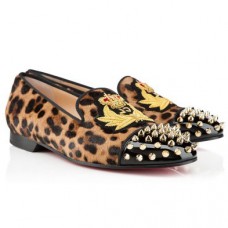 Mocasini Christian Louboutin Intern cu imprimeu leopard Mocasini Christian Louboutin Intern cu imprimeu leopard