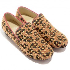 Mocasini Christian Louboutin Alfredo cu imprimeu leopard