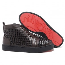 Pantofi sport Christian Louboutin Louis Spikes, culoare ciocolată