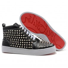 Pantofi sport Christian Louboutin Louis Silver Spikes negri