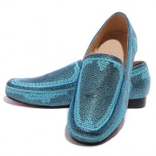 Mocasini Christian Louboutin Croc Maroc albaștri