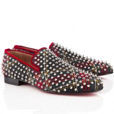 Mocasini Christian Louboutin Rollerboy Spikes roșii Mocasini Christian Louboutin Rollerboy Spikes roșii