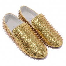 Mocasini Christian Louboutin Rollerboy Spikes aurii Mocasini Christian Louboutin Rollerboy Spikes aurii
