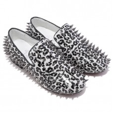 Mocasini Christian Louboutin Rollerboy Spikes albi