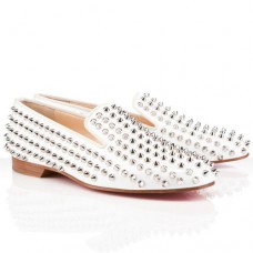 Mocasini Christian Louboutin Rollerboy Spikes albi Mocasini Christian Louboutin Rollerboy Spikes albi