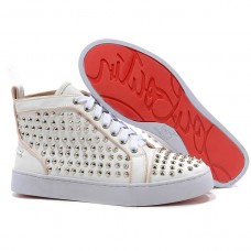Pantofi sport Christian Louboutin Louis Silver Spikes, albi Pantofi sport Christian Louboutin Louis Silver Spikes, albi