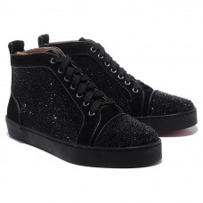 Pantofi sport Christian Louboutin Louis Strass negri