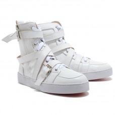Pantofi sport Christian Louboutin Louis cu strasuri, albi