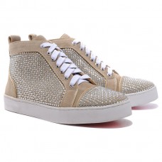 Pantofi sport Christian Louboutin Louis cu pietre, taupe