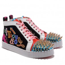 Pantofi sport Christian Louboutin Louis Gold Spikes, multicolori Pantofi sport Christian Louboutin Louis Gold Spikes, multicolori