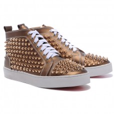 Pantofi sport Christian Louboutin Louis Gold Spikes din bronz