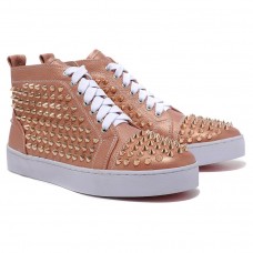 Pantofi sport Christian Louboutin Louis Gold Spikes, taupe Pantofi sport Christian Louboutin Louis Gold Spikes, taupe