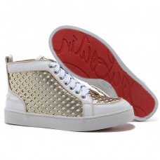 Pantofi sport Christian Louboutin Louis Spikes, albi Pantofi sport Christian Louboutin Louis Spikes, albi