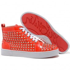 Pantofi sport Christian Louboutin Louis Spikes portocalii Pantofi sport Christian Louboutin Louis Spikes portocalii
