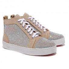 Pantofi sport Christian Louboutin Louis Strass, gri taupe