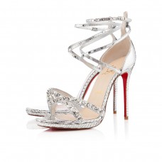 Sandale Christian Louboutin Monocronana 120mm argintii