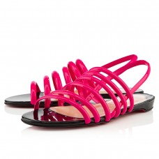 Sandale Christian Louboutin Vildo plate, roz Matador/negru Sandale Christian Louboutin Vildo plate, roz Matador/negru