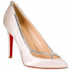 Pantofi Christian Louboutin Super Vic 120mm, albi