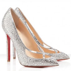 Pantofi Christian Louboutin Super Vic 120mm argintii