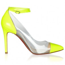 Pantofi Christian Louboutin Bis Un Bout 100mm galbeni Pantofi Christian Louboutin Bis Un Bout 100mm galbeni