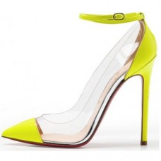 Pantofi Christian Louboutin Bis Un Bout 120mm galbeni Pantofi Christian Louboutin Bis Un Bout 120mm galbeni