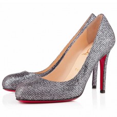 Pantofi Christian Louboutin Simple 100mm argintii