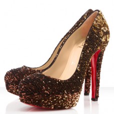 Pantofi Christian Louboutin Bianca 140mm aurii Pantofi Christian Louboutin Bianca 140mm aurii