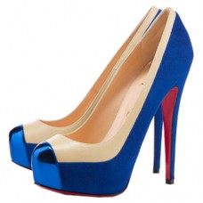 Pantofi Christian Louboutin Mago Two Tone 140mm Albaștri