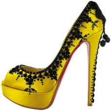 Pantofi cu toc înalt Christian Louboutin Torero 140mm, culoare lămâie