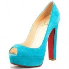 Pantofi Christian Louboutin Bambou 140mm cu vârf deschis, albaștri