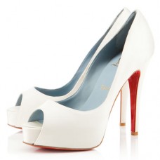Pantofi Christian Louboutin Hyper Prive 120mm pentru ocazii speciale, alb-negru