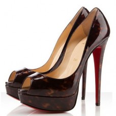 Pantofi Christian Louboutin Tortoise Shell Print 140mm Peep Toe, roșii Pantofi Christian Louboutin Tortoise Shell Print 140mm Peep Toe, roșii