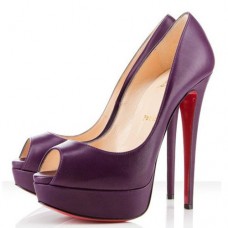 Pantofi Christian Louboutin Lady 140mm Peep Toe, violet