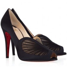 Pantofi Christian Louboutin Papilipi 100mm cu vârf deschis, negri