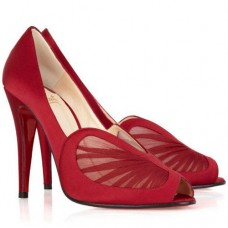 Pantofi Christian Louboutin Papilipi 100mm cu vârf deschis, roșii