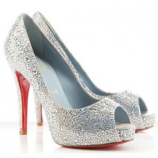 Pantofi Christian Louboutin Very Riche 120mm pentru ocazii speciale, argintii Pantofi Christian Louboutin Very Riche 120mm pentru ocazii speciale, argintii