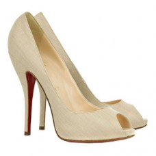 Pantofi Christian Louboutin Titi 120mm cu vârf deschis, bej