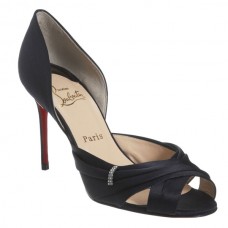 Pantofi Christian Louboutin Tres Ophrah 80mm cu vârful deschis, negri Pantofi Christian Louboutin Tres Ophrah 80mm cu vârful deschis, negri